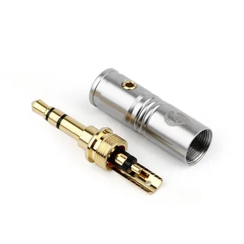 3.5 mm Jack Audio Plug 3 Stalpi de sex Masculin Difuzor Conector Placat cu Aur Conectori de Lipire 3.5 mm Negru Argintiu 1/8