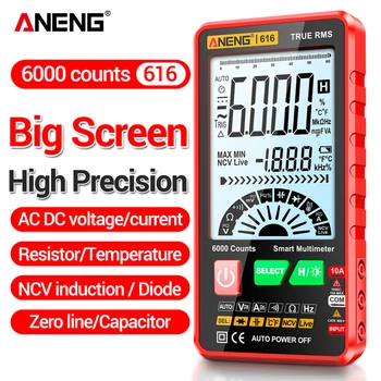 ANENG 616 Inteligent Multimetru Digital 6000 De Capete de acuzare Oprire Automată Condensator Tester de Afișare pentru Ohm Diodă NVC Hz AC/DC Test Tool 1