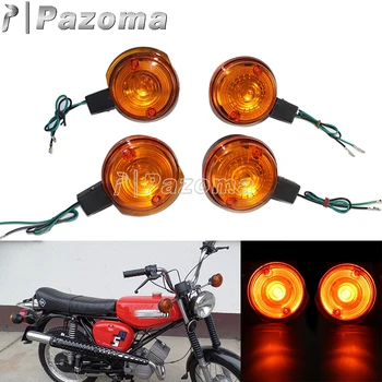 Pazoma Noi 1 Set Motocicleta din Față și din Spate 12V semnalizatoare Lămpi cu Lumină portocalie pentru Simson S50 S51 S70 1