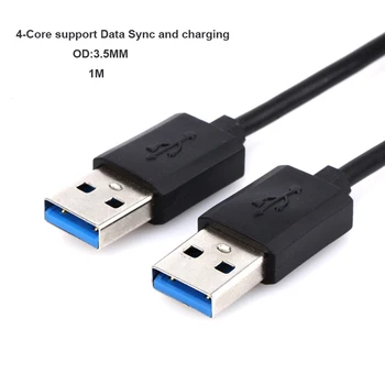 USB la USB Cablu prelungitor 0,5 M 1M USB 2.0 Tip a Male la Un Mascul Cablu Hi-Speed 480 Mbps-Negru Linie de Date Cabluri cablu de Calculator 1