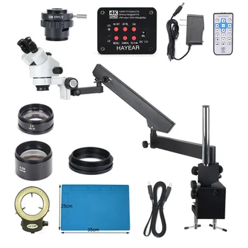 HAYEAR 4K Video Microscop, Camera foto 3.5 X - 90X Simul-Focal Stereo Microscop cu Grele Universal Brațul Clemă de 56 de LED-uri de Lumină Inel 1