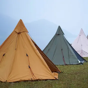Piramida Cort De Camping Stil Indian-Un Turn Cand Campam Furtuna Mare Grosime În Aer Liber Ventilație Adăpost Corturi Cort Camp Gura De Coș De Fum 2