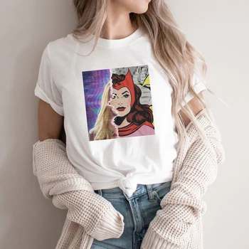 Wanda Viziune Tricou Vintage Scarlet Witch Tricou Wanda Maximoff Tricou Femei Graphic T Shirt Cu Maneci Scurte Tricou Streetwear 1