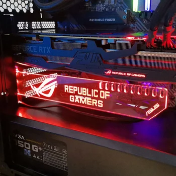 DIY ARGB GPU Suport Orizontal placa Video Suport RGB plăci Grafice Titularul Personalizabil ASUS AURA SINCRONIZARE PC Modding Gamer 1