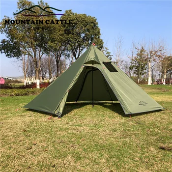 Ultralight Camping Cort 3-4Person Mare Piramida Cort Backpacking Cort cu Gaură coș de Fum, Copertine Adăpost pentru Birdwatching Gătit 2