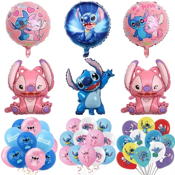 1buc Disney Lilo & Stitch Balon Tema Ziua 18inch Balon partidul decor Baloane Set de duș pentru copii Copil Consumabile jucărie Globos