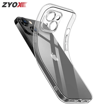 Protecție de înaltă Calitate Telefon Lentile de Caz pentru Apple iPhone 14 Plus 14ProMax 14Pro Transparent Ultra Subtire Silicon TPU Moale Capacul 1