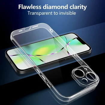 Protecție de înaltă Calitate Telefon Lentile de Caz pentru Apple iPhone 14 Plus 14ProMax 14Pro Transparent Ultra Subtire Silicon TPU Moale Capacul 2