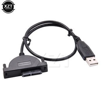 1 buc USB 2.0 la Mini Sata II 7+6 13Pin Adaptor pentru Laptop CD/DVD ROM Slimline Unitate Convertor Cablu Șuruburi Stil de Echilibru 1
