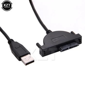 1 buc USB 2.0 la Mini Sata II 7+6 13Pin Adaptor pentru Laptop CD/DVD ROM Slimline Unitate Convertor Cablu Șuruburi Stil de Echilibru 2