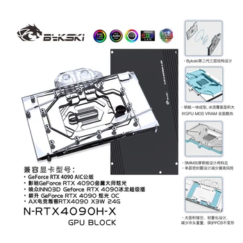 Bykski N-RTX4090H-X GPU Bloc Folosi pentru NVIDIA RTX 4090 Ediții de Referință / RTX4090 AIC placa Video de Racire cu Apa/Radiator de Cupru 1