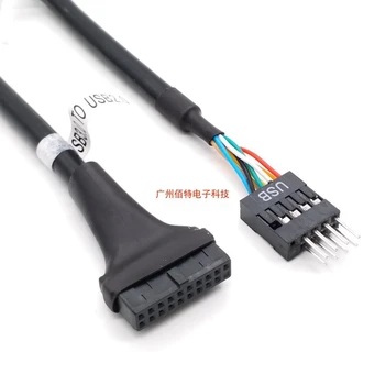20Pin 19Pin USB 3.0 la 9Pin USB 2.0 de sex masculin și de sex feminin placa de baza cablu cablu adaptor 480mbps viteza de date de calculator conector de cablu 2