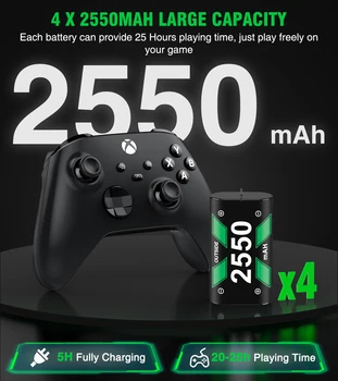 4X2550mAh Baterie Reîncărcabilă Pentru Xbox One + USB/Tip-C Cablu de Încărcare Încărcător Pentru Xbox Seria X/S/Xbox One S/X Controller 2