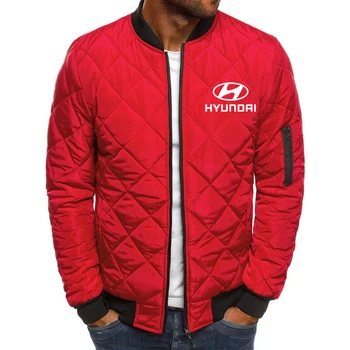 Noi de lână de Iarnă pentru Bărbați pulover Hyundai Motor Masina Logo-ul de Imprimare casual culoare Solidă Colocare Zip benzi Plus o Haina de catifea Sacou 1