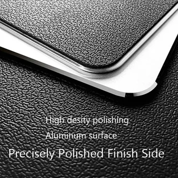 Afaceri Metal Mouse Pad-side Dublu de Aluminiu rezistent la apa Anit-alunecare Piele PU Greu Mouse-pad-ul Potrivit pentru Birou Laptop Macbook 2