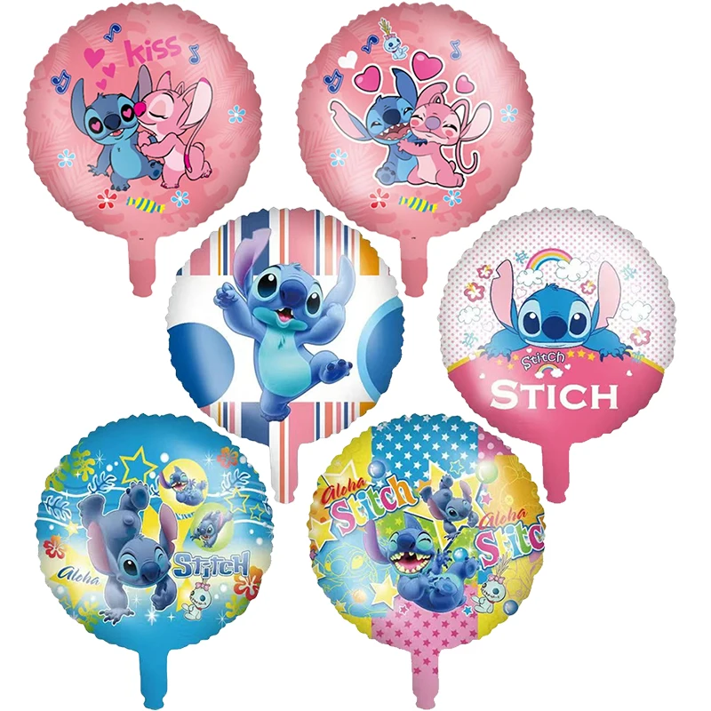 1buc Disney Lilo & Stitch Balon Tema Ziua 18inch Balon partidul decor Baloane Set de duș pentru copii Copil Consumabile jucărie Globos Imagine 2