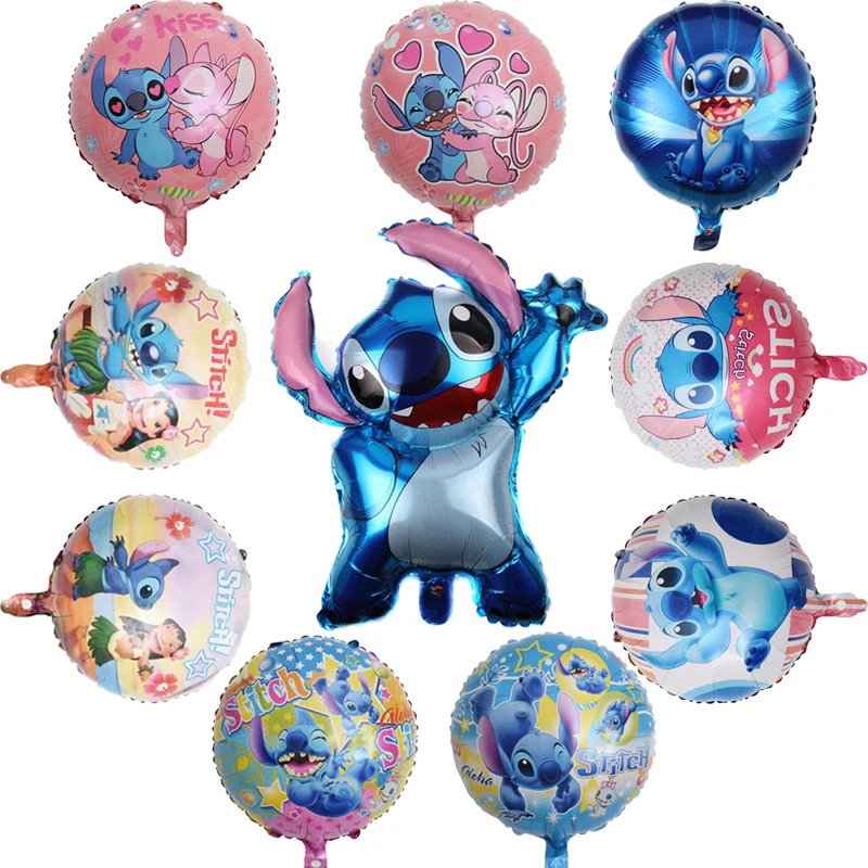 1buc Disney Lilo & Stitch Balon Tema Ziua 18inch Balon partidul decor Baloane Set de duș pentru copii Copil Consumabile jucărie Globos Imagine 5