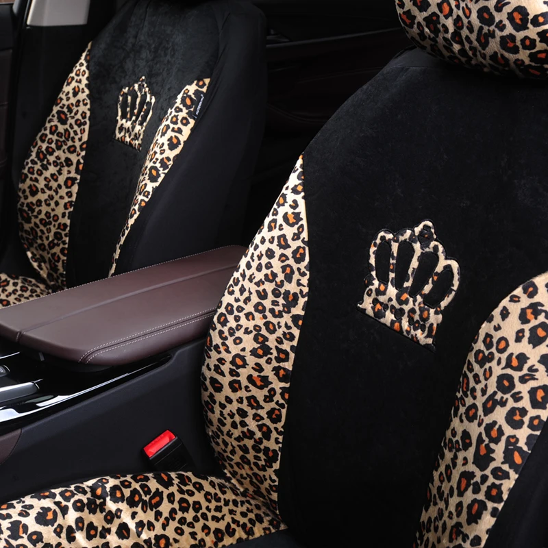 AUTOYOUTH Noi Leopard de Imprimare Scaunului Auto husa cu Model Coroana la Modă husa Scaunului se Potrivește cele Mai multe Scaun Auto Interioare Auto Imagine 1