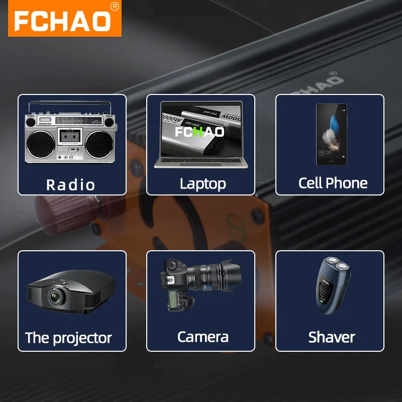 FCHAO 1000W Up Modified Sine Wave Inverter Display LED 12v DC 24v AC 220V Soclu Universal Accesorii Auto Invertor Solar Imagine 5