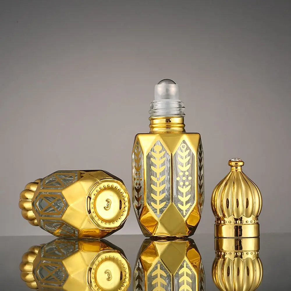 Portabil 6ml de Lux de Aur Reîncărcabile Sticle de Parfum de Sticlă Roll-on cu Ulei Esențial Sticlă Goală Cosmetice Proba Recipient de Testare Imagine 3